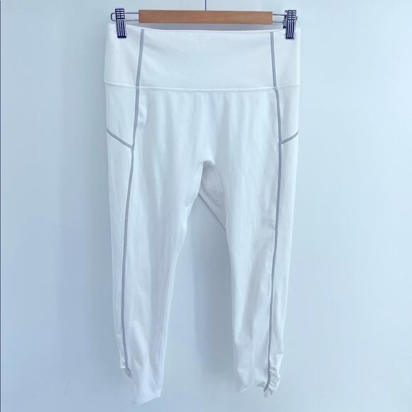 free people movement Pants - Free People Movement You're A Peach ruched ankle athletic7/8 cropped leggings L